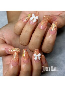 ジュリーネイル 所沢店/オレンジラメグラ