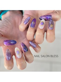 ブレス(BLESS)/紫/手書き/太陽/タイル