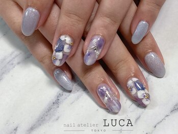 ネイルアトリエルカ(nail atelier LUCA)/W-213 大人可愛い紫陽花ネイル