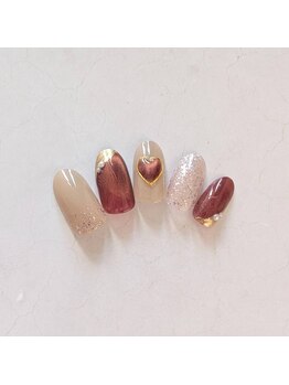 バレンタインネイル