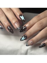 ネイルアトリエビー(nail atelier be’)/ブラウン×ブルー