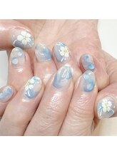 ネイルージュ 梅ヶ丘店(Nailouge)/水面フラワー☆ネイル