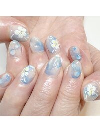 水面フラワー☆ネイル