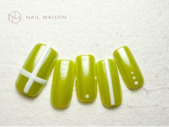 ネイルメゾン 梅田(NAIL MAISON)/十字架ライムカラーミラー
