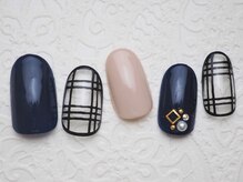 ネイルサロン ブランシュール(Nail Salon Blancheur)/【シースルーチェックネイル】