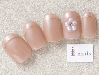 アイネイルズ 三宮店(I nails)/ミラーラインフレンチ¥7000