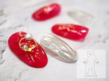 オトナネイル(otona nail)/クリアレッドの秋色ネイル