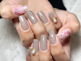 桜&ラメグレージュ