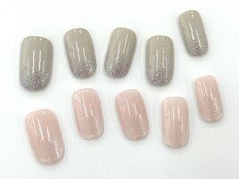 ワンカラー×先端ラメがけ