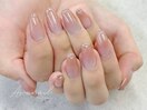 【ストーンシンプルネイル】