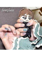 シーグラス(SeaGlass)/推しネイル+ハンドマッサージ付
