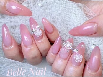 ベルネイル(Belle Nail)の写真/【パラジェル認定サロン】自爪を削らず負担軽減◎シンプルだけどうる艶&キラキラで更にお手元を美しく☆