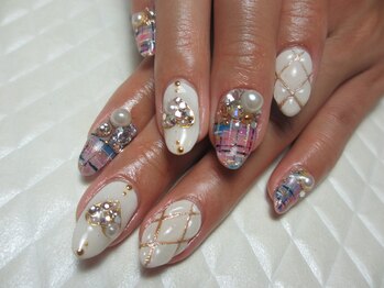 ネイルデザイン シエル(nail design CiEL)/ガーリーキルトネイル
