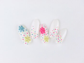 ぷっくりフラワー3Dネイル