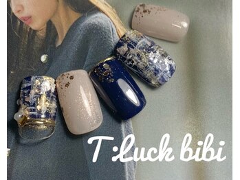 ティーラック ビビ(T:Luck bibi)/【大人ネイビー×ツイード】