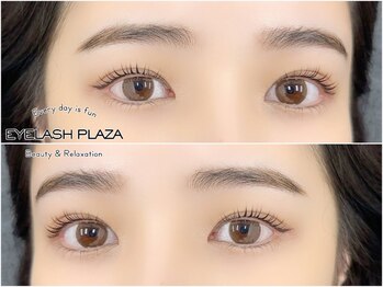 アイラッシュプラザ(EYELASH PLAZA)の写真/束感で可愛い目元に!光を最大限取り込み輝く瞳に☆【上下まつげパーマ】垢抜けには【美眉アイブロウ】も!