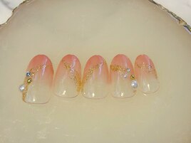 グラデ×斜めラメライン