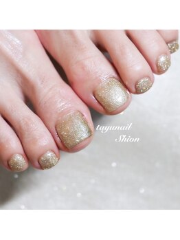 たゆ ネイル(たゆnail)/ゴールドラメワンカラーネイル