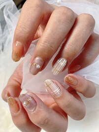 タータンチェックネイル7,700円