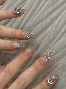 ネイルサロンアンドスクール ベル(Belle)/フラッシュグラデ×パーツ