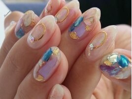 シェル埋め込みクリアネイル