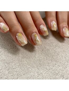 イエロー(Yellow)/2色もやもやネイル