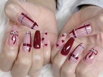 トイロ 西院店(TOIRO)/チェック×リボンネイル