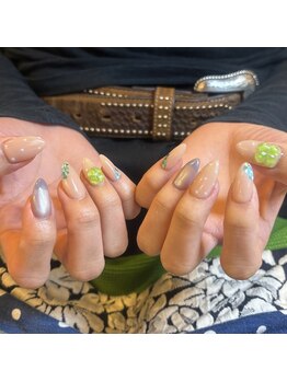 Mネイルアンドカフェ シェレステ/しあわせネイル♪