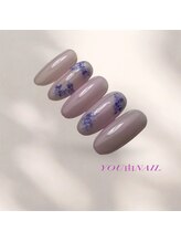 ユウネイル(YOU由NAIL)/儚げな大人紫陽花ネイル