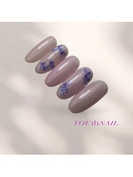 ユウネイル(YOU由NAIL)/儚げな大人紫陽花ネイル