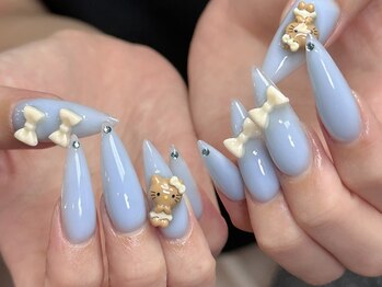 ダークハニー 原宿店(Dark Honey)/水色ネイル/付け放題