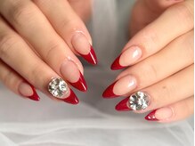 バタフライ 津田沼店(Butterfly)/赤フレンチネイル.・＊