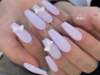 【淡いピンクパープルネイル】