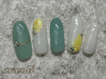 ミオリィ(meoli)/ワンカラー＋フラワーアート