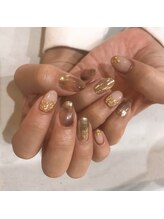 アンバー(Amber)/ゴールドミラーネイル☆