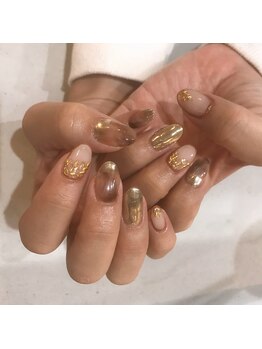 アンバー(Amber)/ゴールドミラーネイル☆