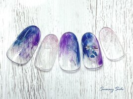 もやもや押し花ネイル
