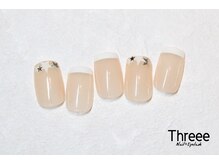 スリーネイルプラスアイラッシュ(Threee Nail+Eyelash)/フレンチネイル