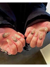 クリア(Clear)/ツイード×パールネイル♪