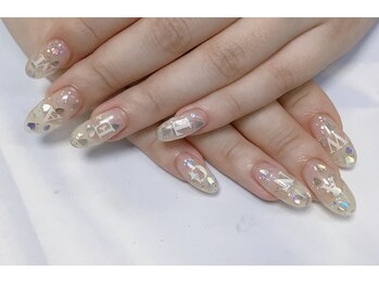 ネイルサロン ビューティーマジック 川口店/クリアオーロラホロネイル