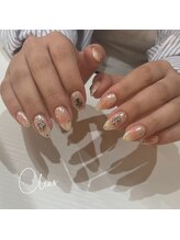 クリア なんば店(Clear)/ホワイトミラー×チークネイル