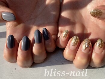 ブリスネイル(bliss-nail)/ネイビー×ミラー