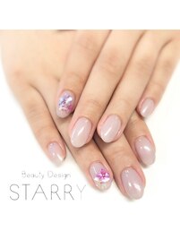シェルストーンでお花　シンプル