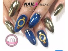 ネイリックス 栄ガスビル(NAILX)/デニム×ミラーネイル