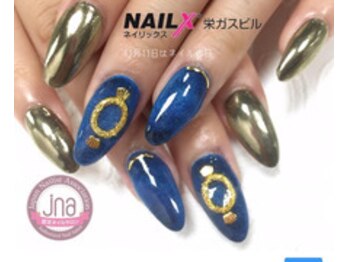 ネイリックス 栄ガスビル(NAILX)/デニム×ミラーネイル