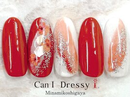 ニュアンス押し花ネイル