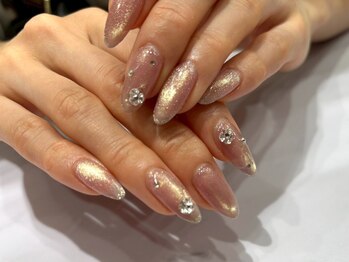 Vカットストーン×韓国ネイル