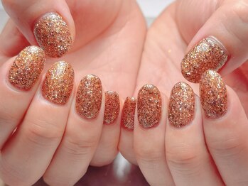 ブラウンラメワンカラー