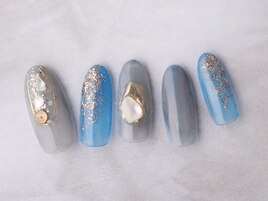 ブルー×シェルネイル