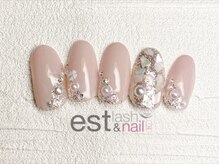 エストラッシュアンドネイル 銀座店(est lash&nail)/ピンクベージュシェルネイル